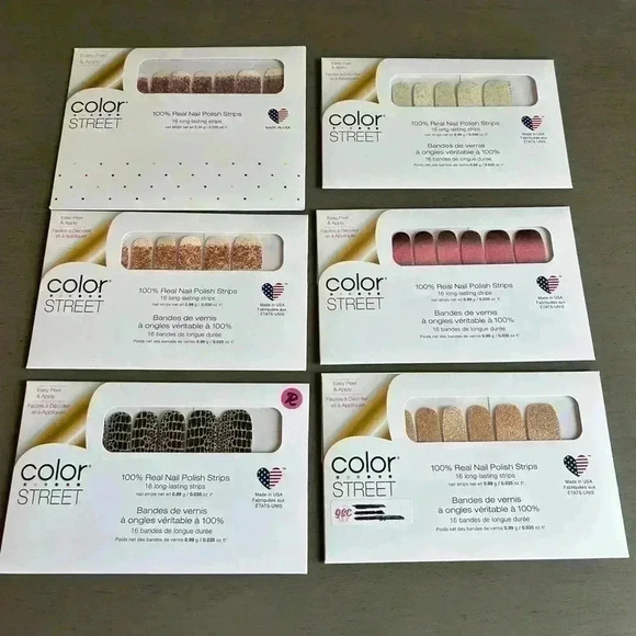 Color Street Nail Polish Strips Bundle of 6 NWT Glitters, Pattern, Nail Art - Picture 1 of 5